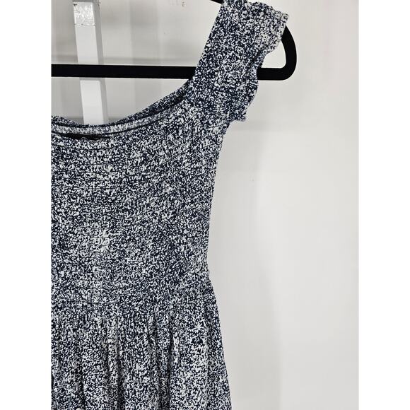 Vintage Y2K Volcom Womens Sz XS Mini Skater Dress Blue Floral Smocked - Picture 3 of 5